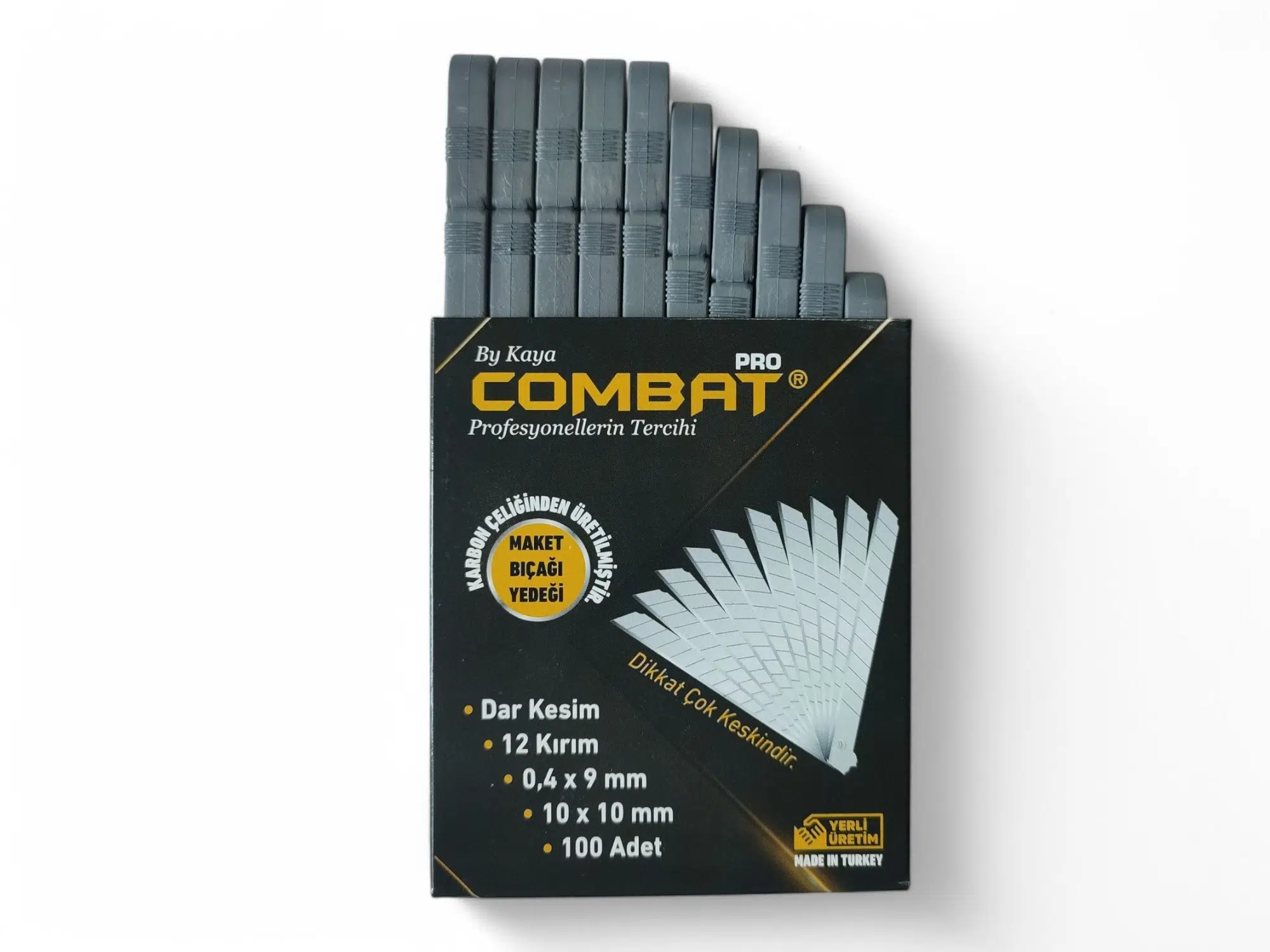 Combat Pro Maket Bıçağı Falçata Ağzı Yedeği 0.4X9mm Dar Kesim 100 Adet