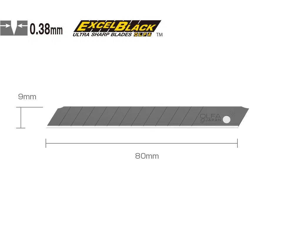 OLFA ABB-50 Standart Dar Black Seri Maket Bıçağı Yedeği (50 li)