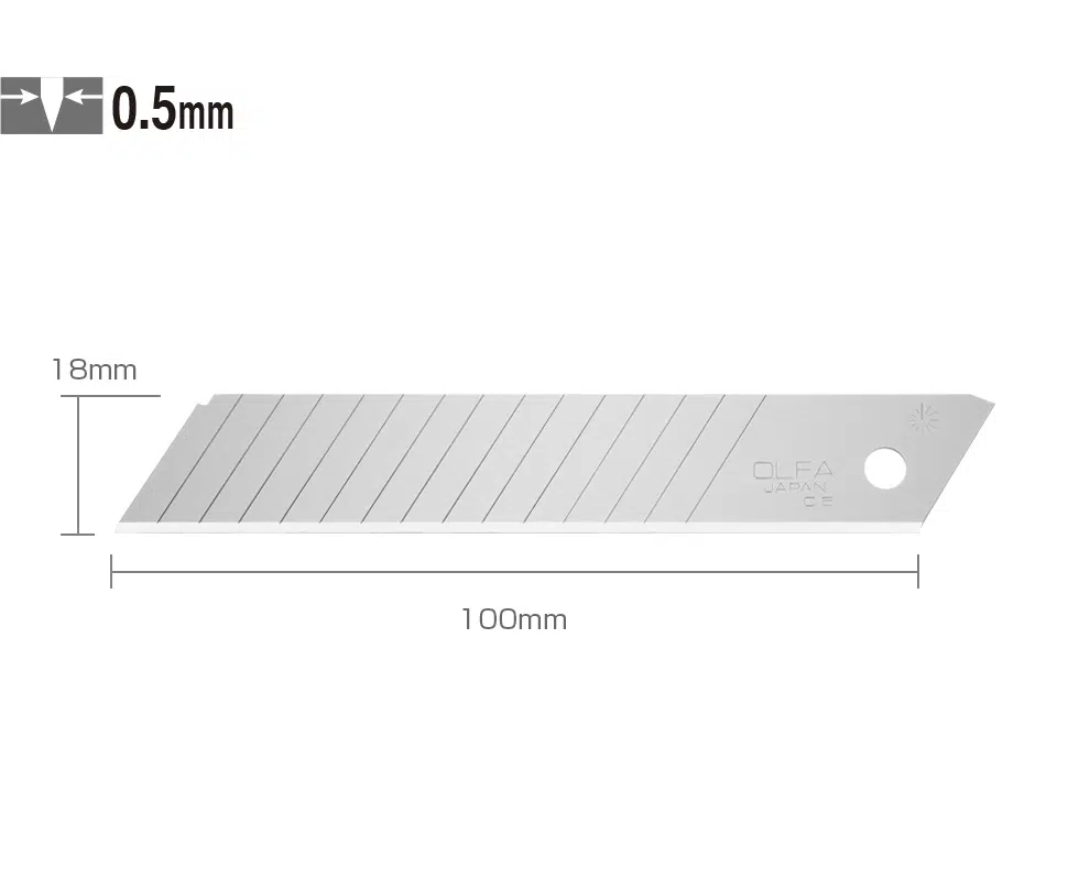 OLFA LBD-50 Standart Çift Segmentli Geniş Maket Bıçağı Yedeği (50 li)