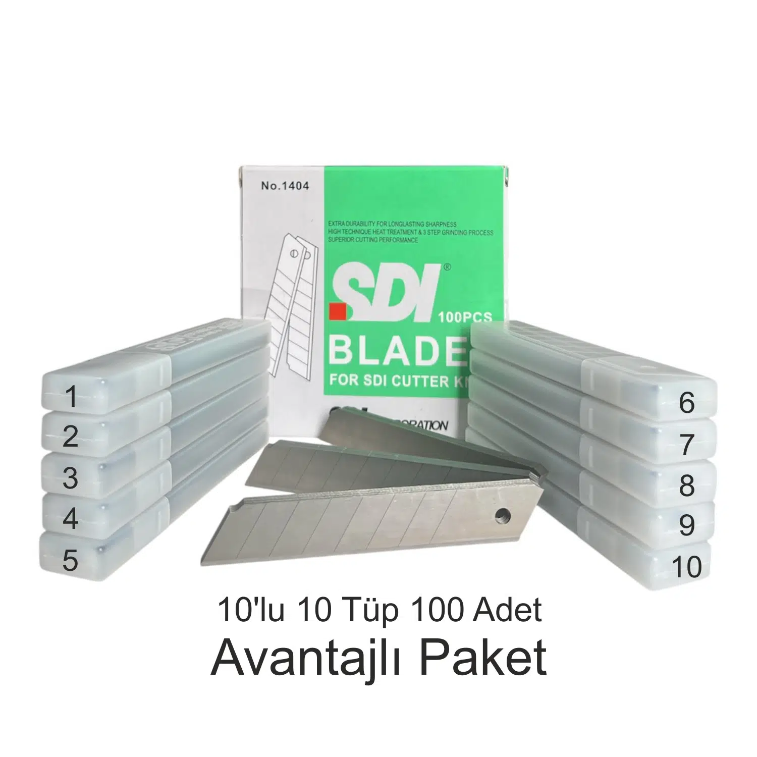 SDI 18mm Geniş Maket Bıçağı Yedek Ucu 1404 (10 Tüp - 100 Adet)
