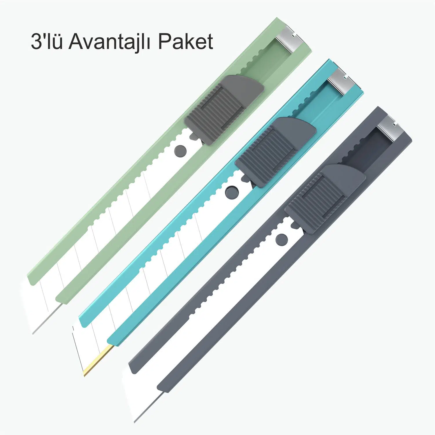 UTTIL PTUK08 Serisi 3'lü Set 18 mm Maket Bıçakları