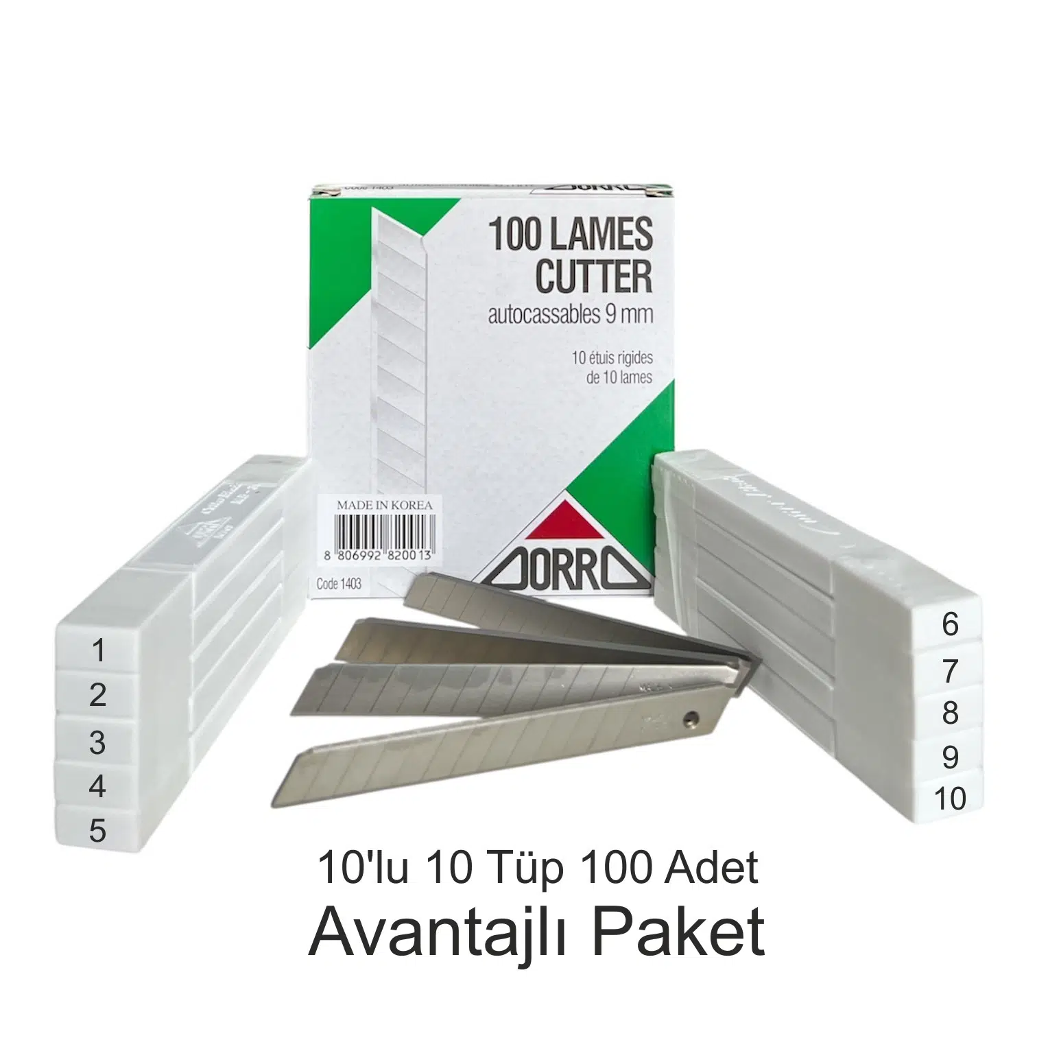ZORRO 1403 Dar Maket Bıçağı Yedeği 9mm ( 100 Adet )