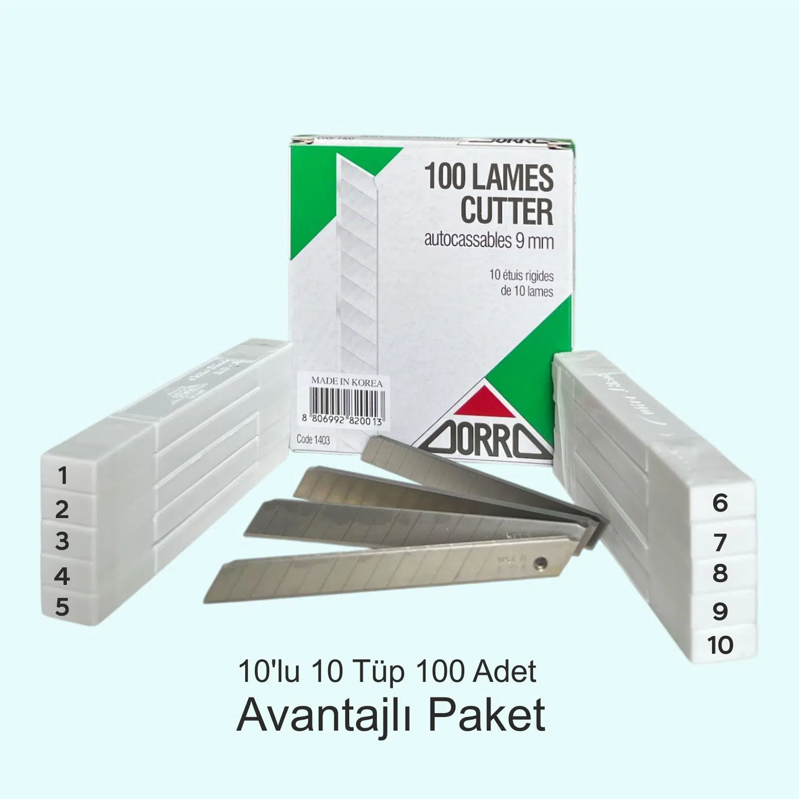 ZORRO 1403 Dar Maket Bıçağı Yedeği 9mm ( 100 Adet )