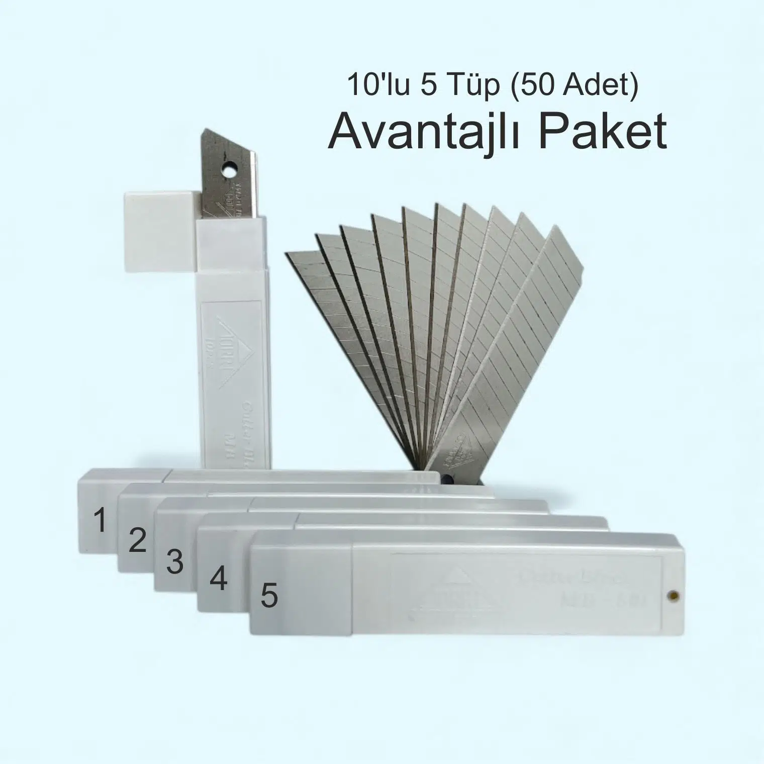 ZORRO 1404 18mm Geniş Maket Bıçağı Yedeği 14 Kırımlı 50 Adet